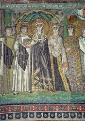 Theodora and her court, detail of the Empress, c.547 AD